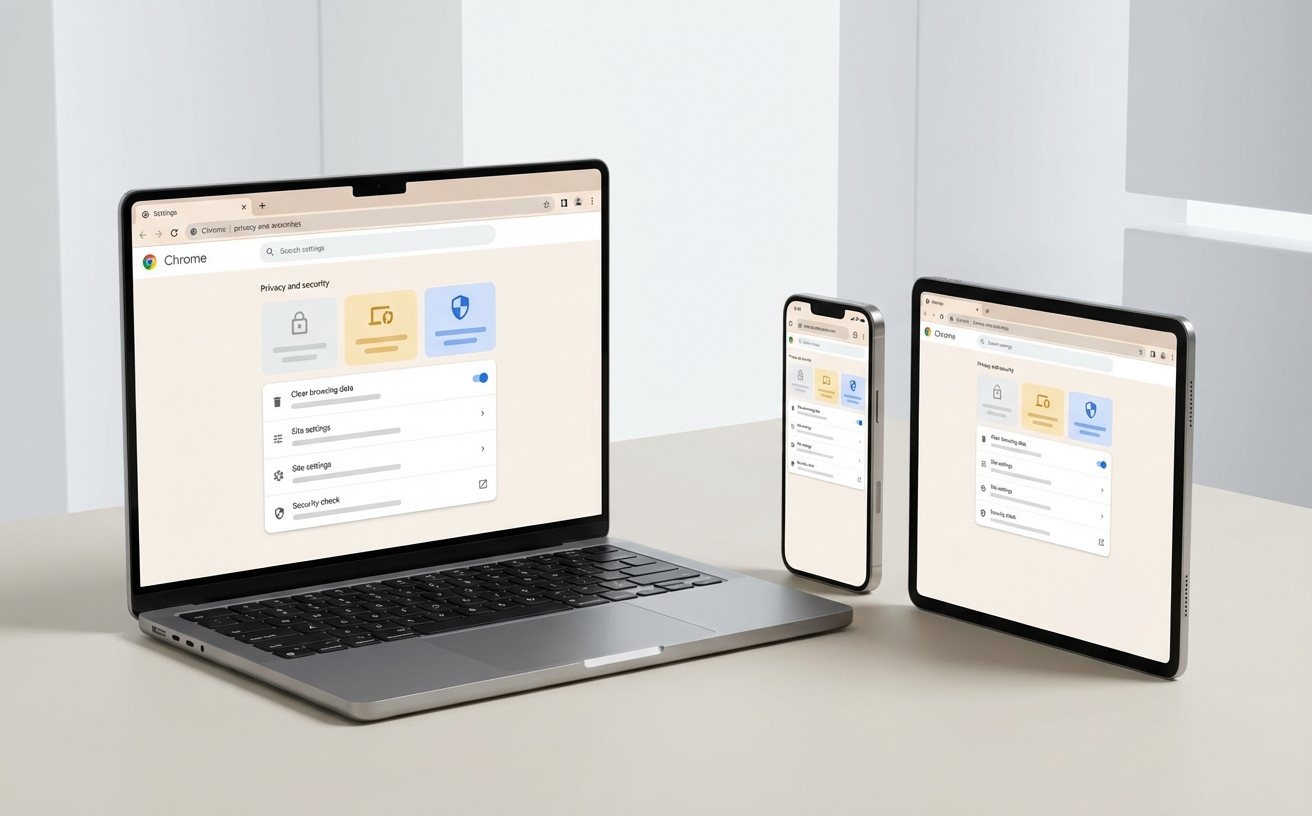 谷歌浏览器安全与隐私设置面板示意图